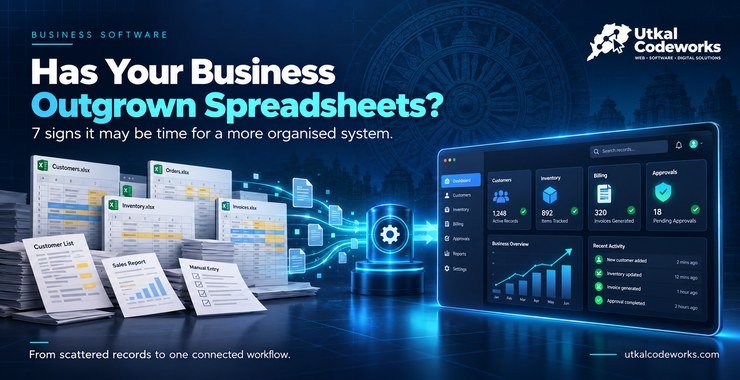 Spreadsheets transforming into an organised custom business software dashboard